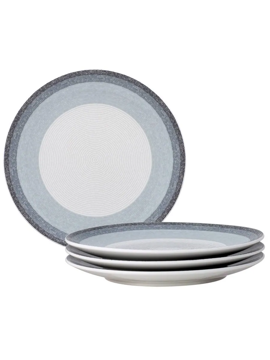 Набор из 4 салатных тарелок Colorscapes Layers Coupe, диаметр 8,25 дюйма Noritake — изображение 1 из 10, пепельный