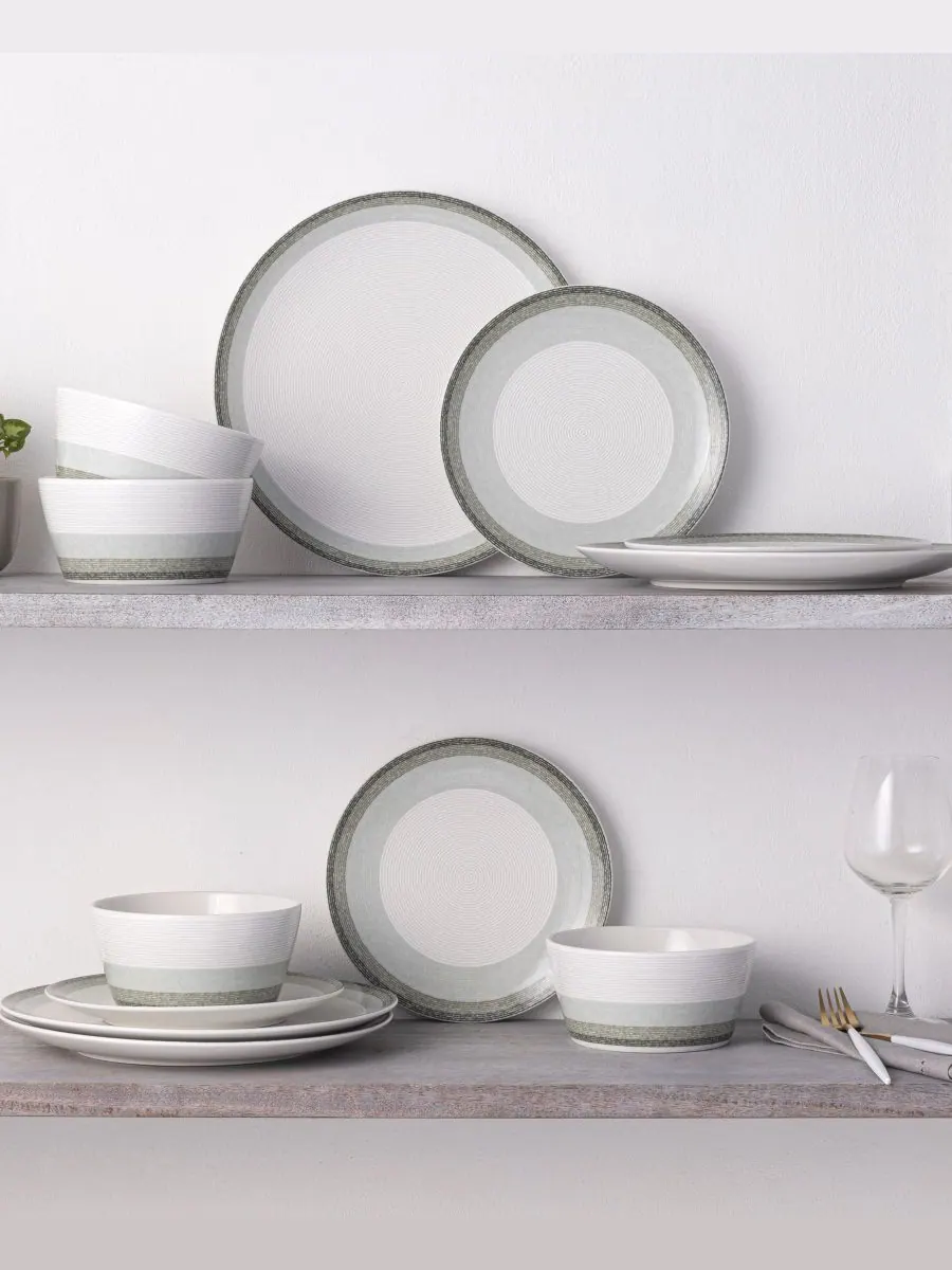 Набор из 4 салатных тарелок Colorscapes Layers Coupe, диаметр 8,25 дюйма Noritake — изображение 9 из 10, пепельный