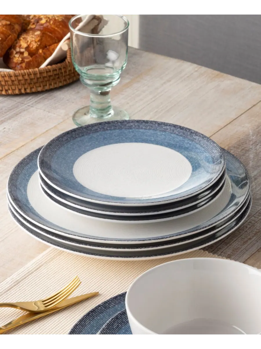 Набор из 4 салатных тарелок Colorscapes Layers Coupe, диаметр 8,25 дюйма Noritake — изображение 7 из 10, темно-синий