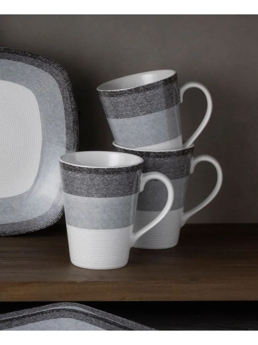 Набор из 4 кружек Colorscapes Layers, 355 мл Noritake — изображение 6 из 10, темно-серый
