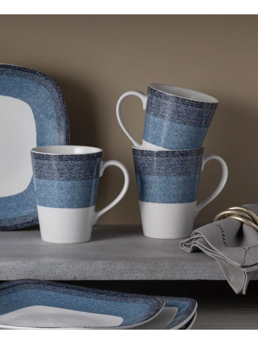 Набор из 4 кружек Colorscapes Layers, 355 мл Noritake — изображение 6 из 10, темно-синий