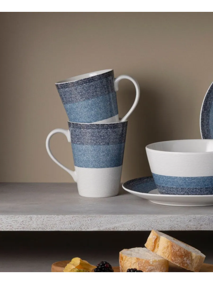 Набор из 4 кружек Colorscapes Layers, 355 мл Noritake — изображение 8 из 10, темно-синий