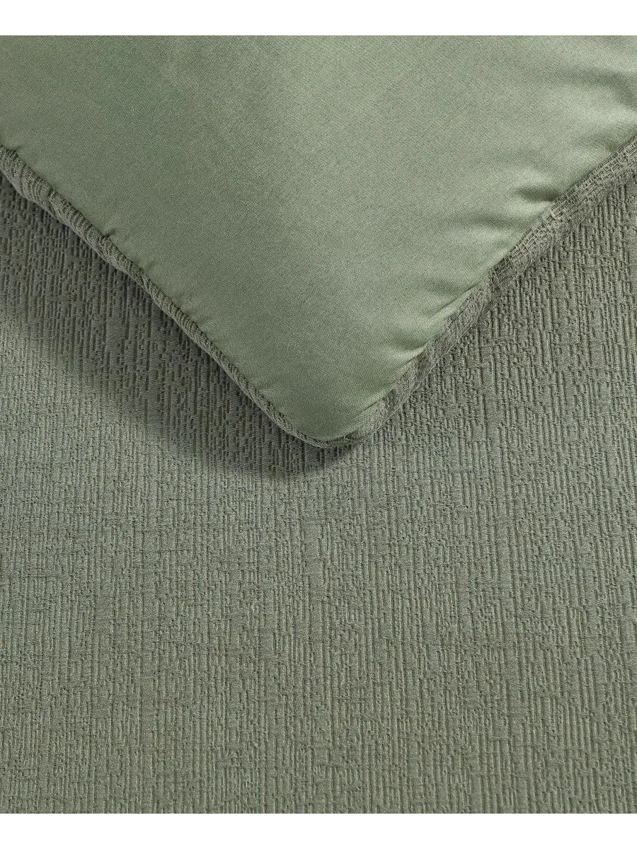 Комплект пододеяльников Carved Lines Matelasse Vera Wang — изображение 8 из 9, оливковый зеленый