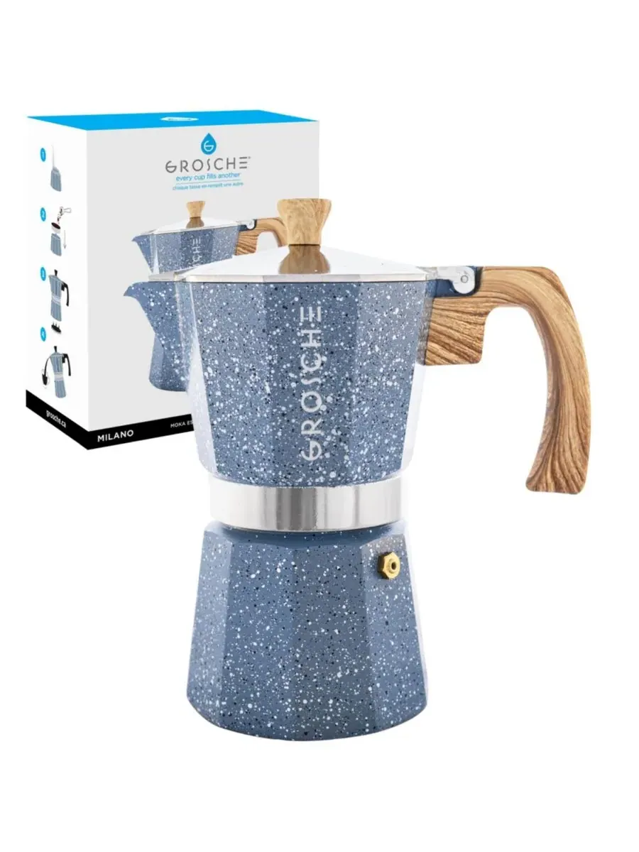 Кофеварка-мока MILANO Stone для приготовления эспрессо на плите, на 9 чашек, 0,4 л Grosche