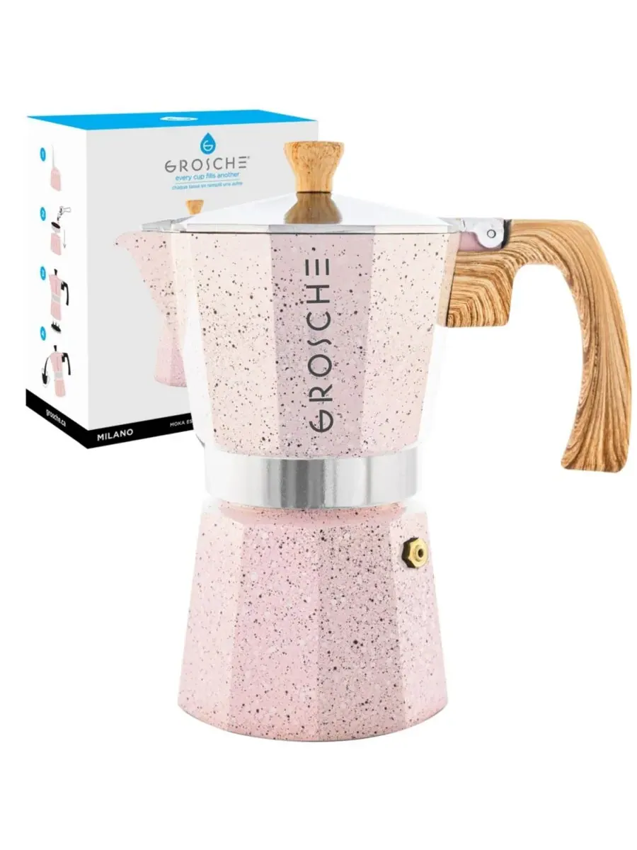 Кофеварка-мока MILANO Stone для приготовления эспрессо на плите, на 9 чашек, 0,4 л Grosche