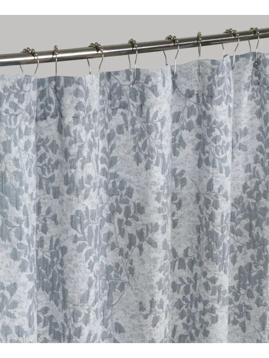 Шторка для ванной с жаккардовым узором, 183x183 см Dainty Home — изображение 2 из 5, синий
