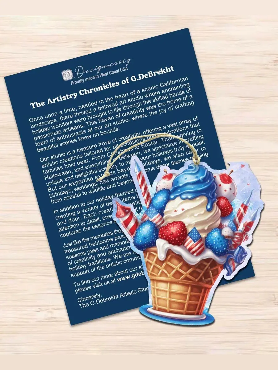 Набор из 3 деревянных елочных украшений American Farmhouse Designocracy — изображение 7 из 8, мульти
