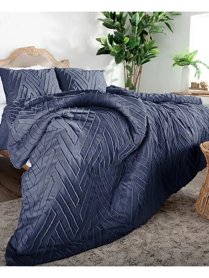 Комплект жаккардового одеяла с шевронными вырезами Southshore Fine Linens — изображение 5 из 6, светлый серый