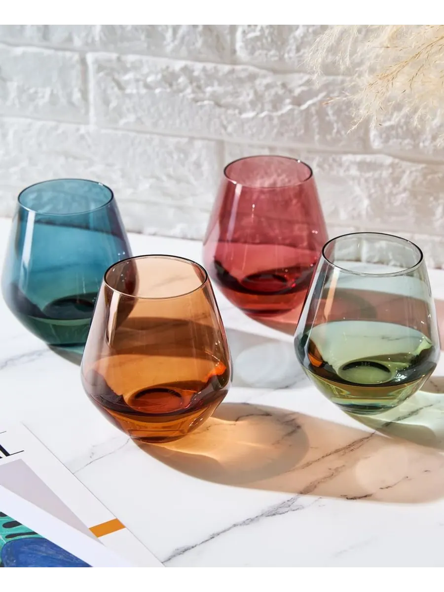 Набор из 4 бокалов для вина без ножки Khen Pastel Muted The Wine Savant — изображение 2 из 5, мульти