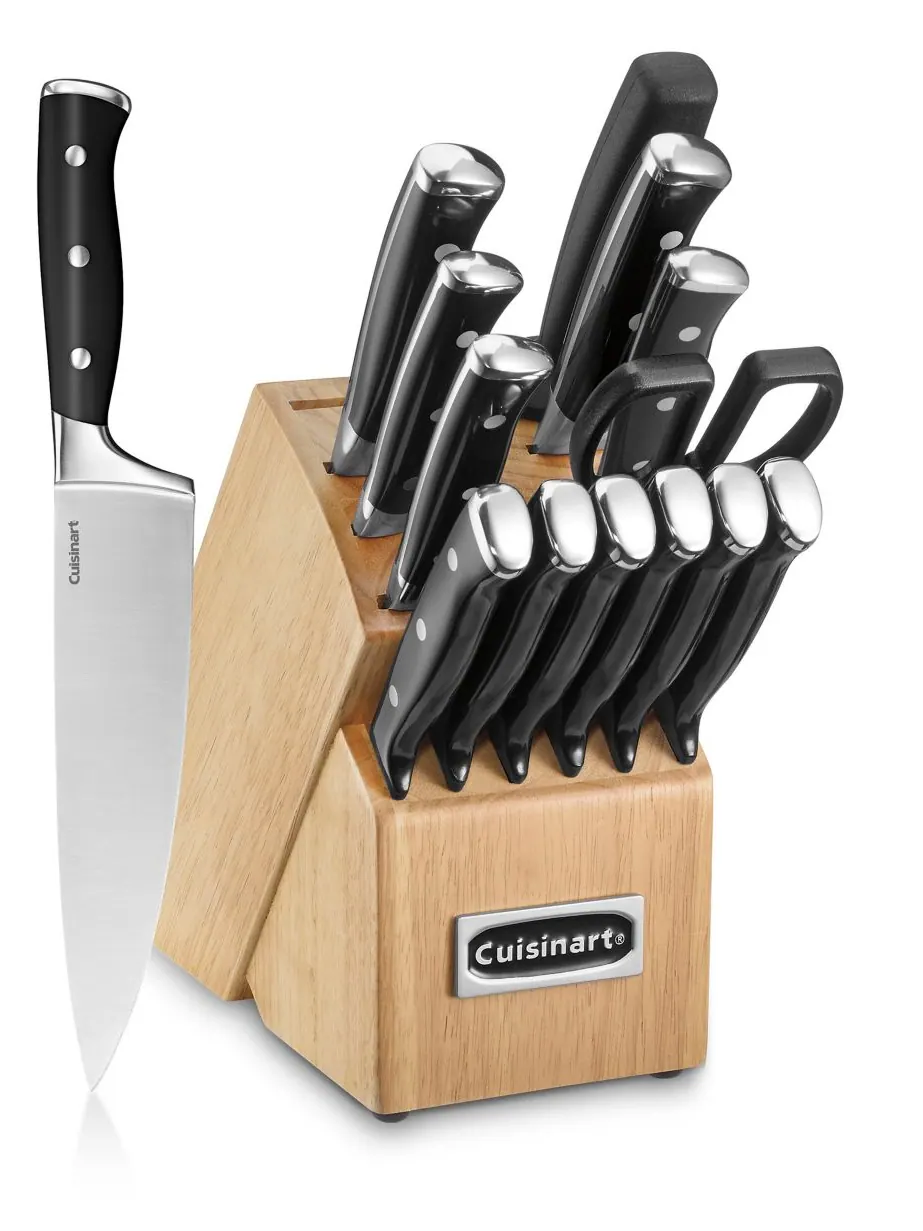 Набор столовых приборов из 15 предметов с тройным заклепочным креплением Cuisinart — изображение 2 из 5, черный