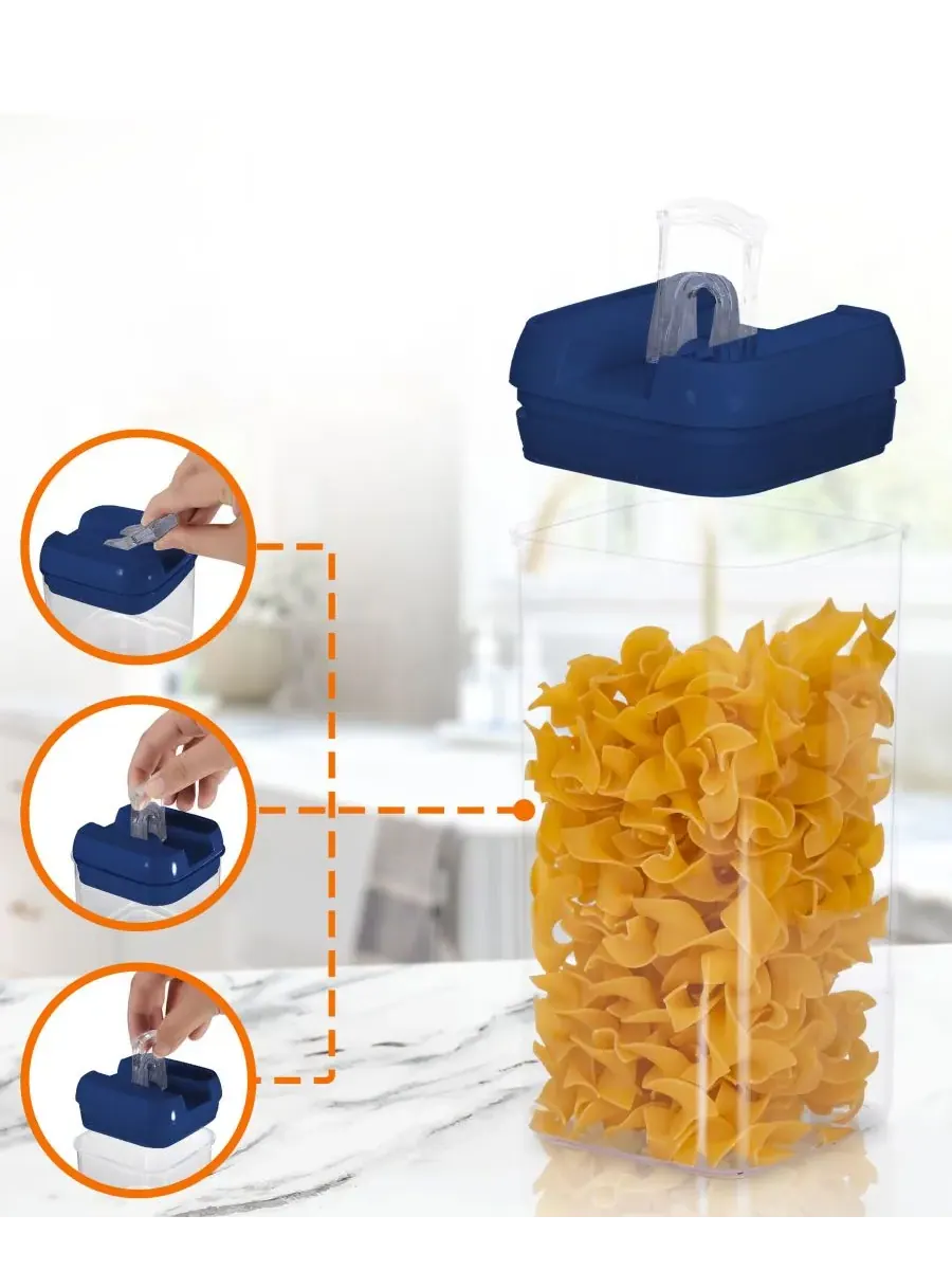 Набор из 7 контейнеров для хранения продуктов Cheer Collection — изображение 5 из 6, темно-синий