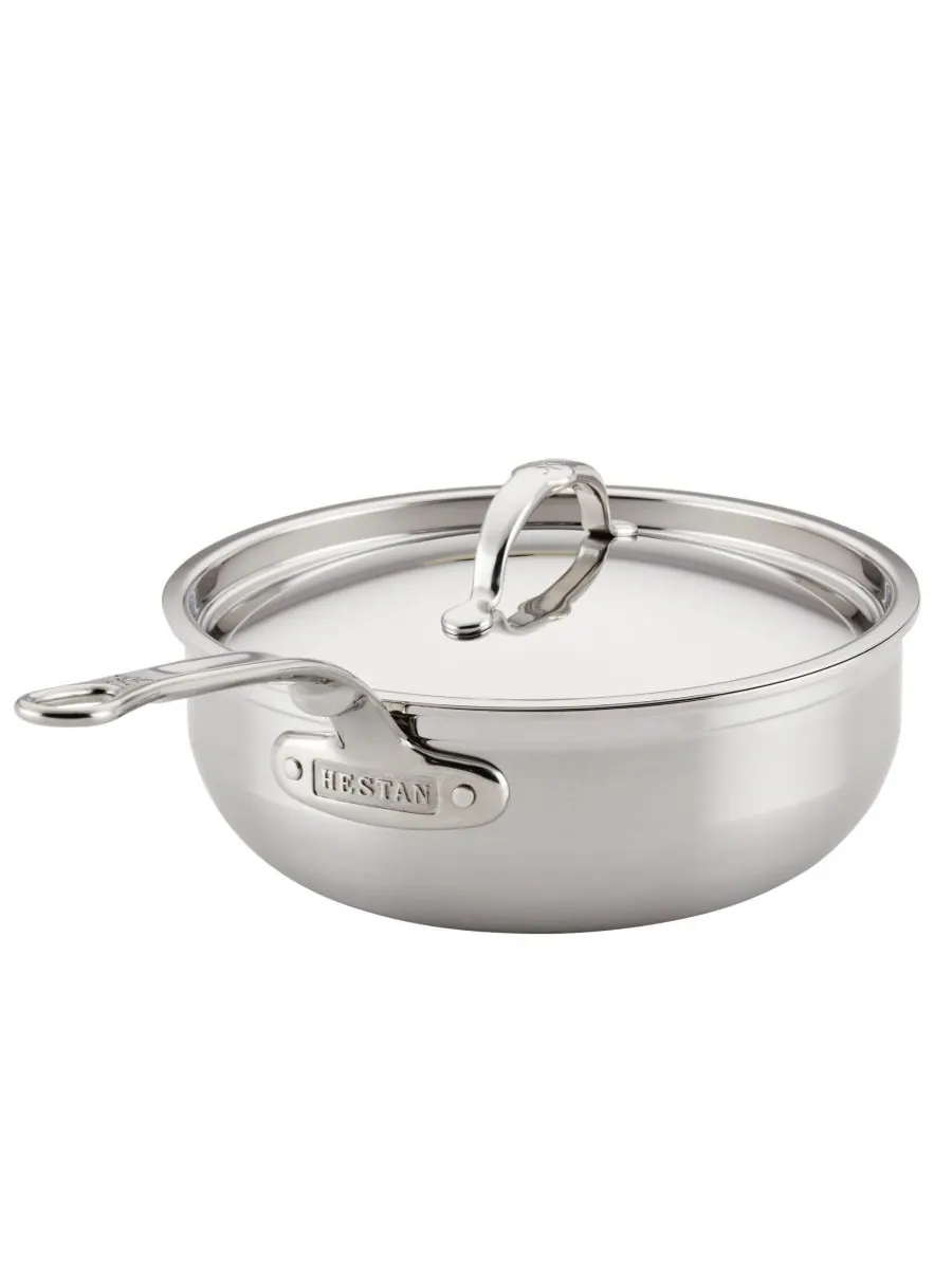 Hestan Сковорода с крышкой ProBond Clad TITUM из нержавеющей стали с антипригарным покрытием — изображение 4 из 5