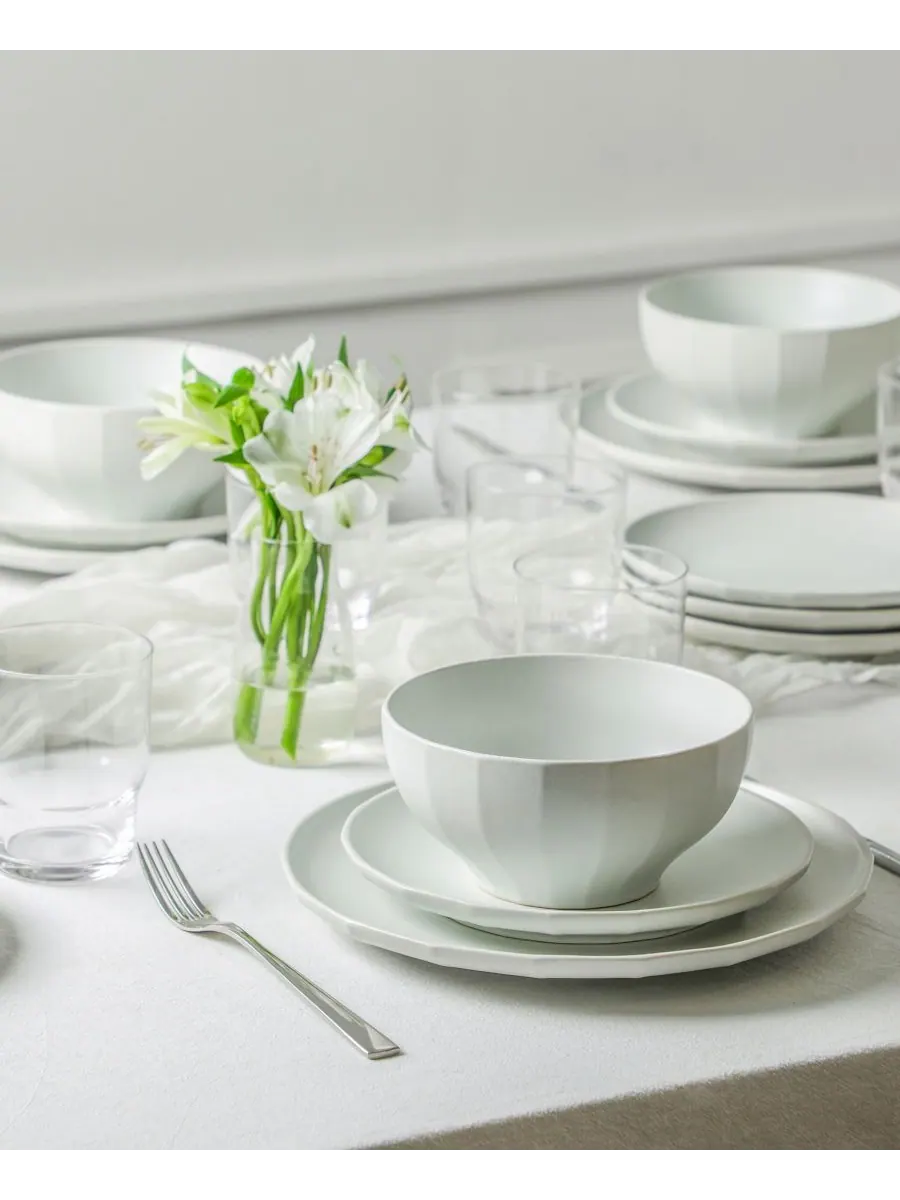 Набор посуды Rio из 32 предметов (столовая и стеклянная), на 8 персон Stone Lain — изображение 2 из 6, бежевый