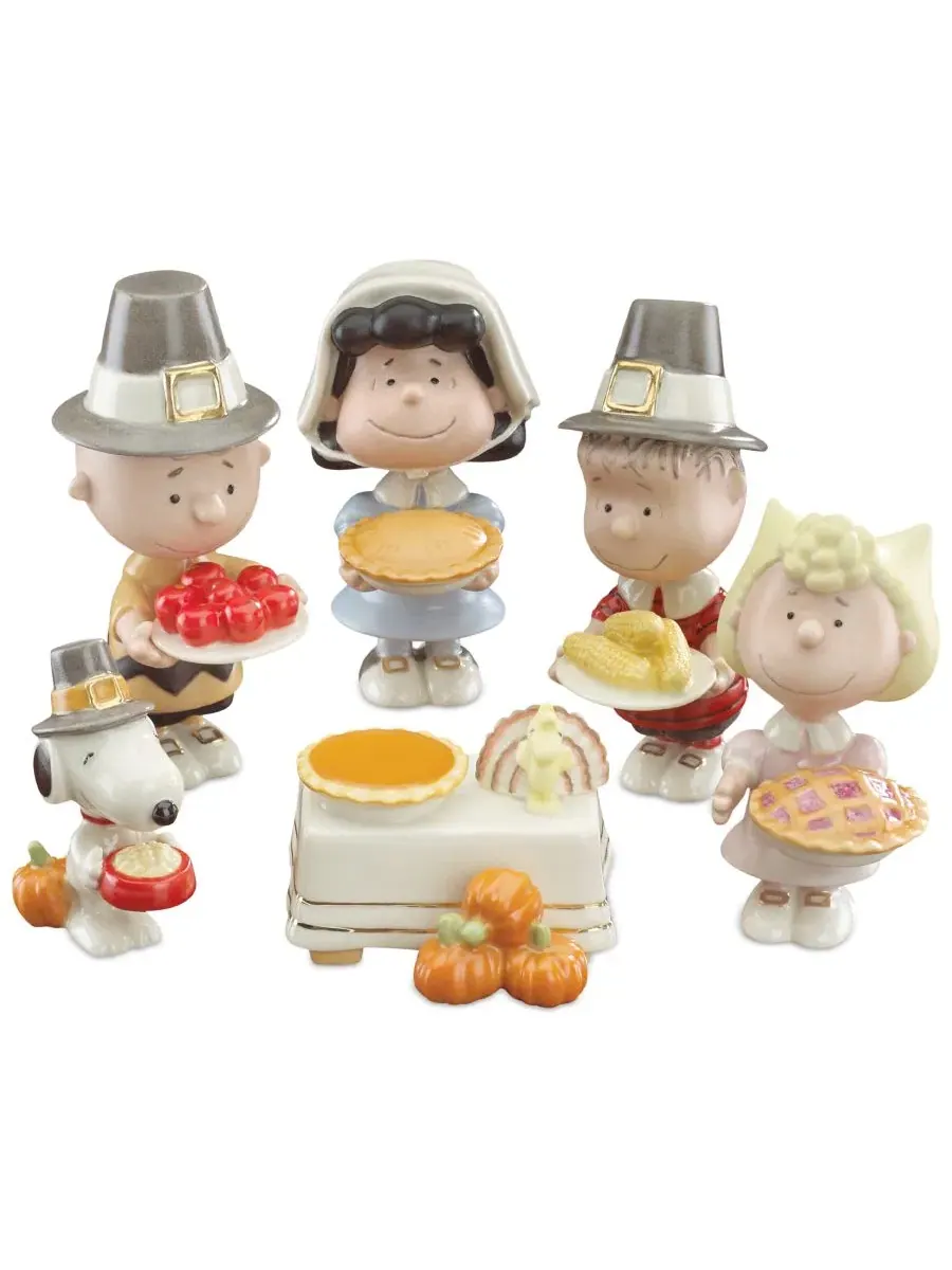 Набор из 6 фигурок персонажей мультфильма «Peanuts» на тему Дня благодарения Lenox — изображение 1 из 3, нет цвета