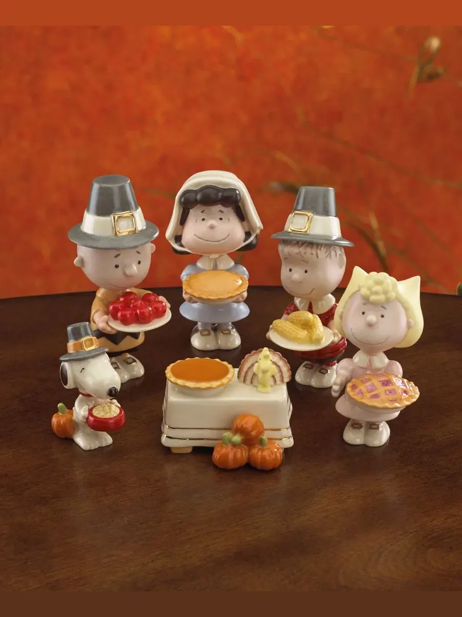 Набор из 6 фигурок персонажей мультфильма «Peanuts» на тему Дня благодарения Lenox — изображение 2 из 3, нет цвета