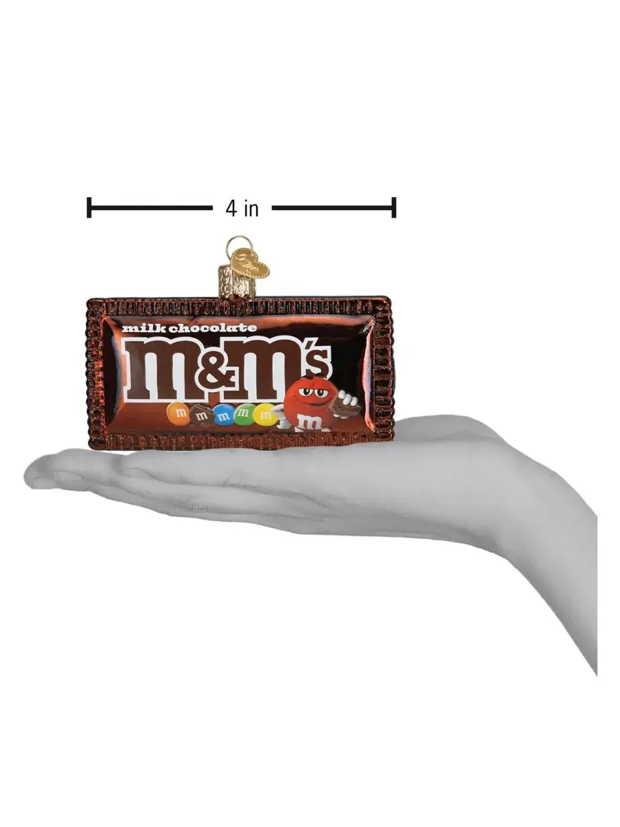 Елочная игрушка из стекла Mars Wrigley Candies M&M's Milk Chocolate Candy Ornament Old World — изображение 4 из 4, коричневый