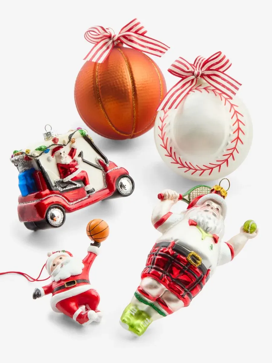 Новогодняя елочная игрушка Санта играет в баскетбол Holiday Lane — изображение 11 из 11, нет цвета