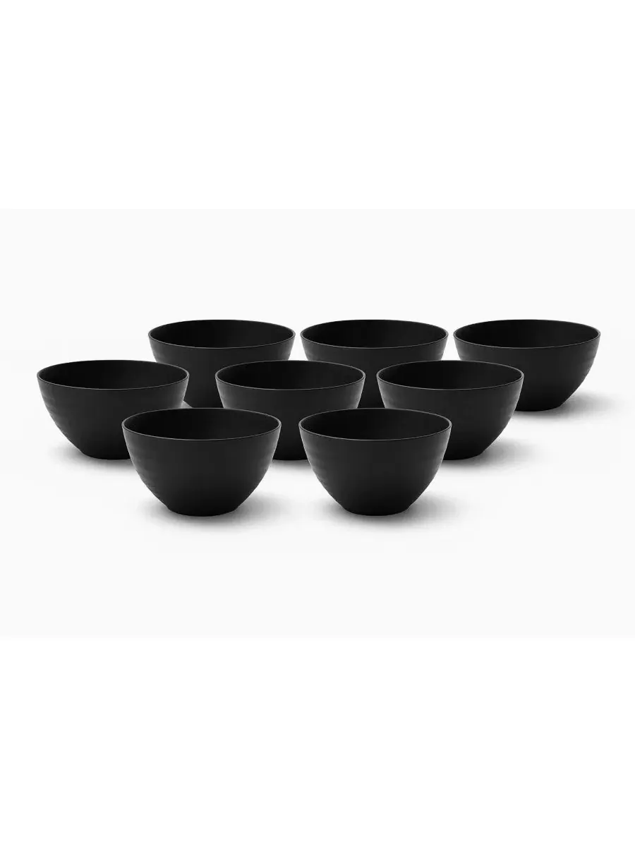 Набор из 8 мисок для хлопьев Ribbed Coupe из пшеничной соломы Abode Homewares — изображение 1 из 3, черный