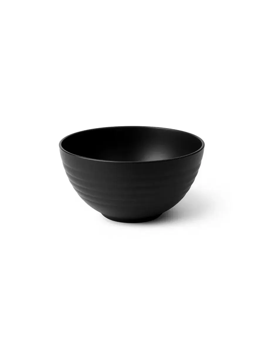 Набор из 8 мисок для хлопьев Ribbed Coupe из пшеничной соломы Abode Homewares — изображение 2 из 3, черный