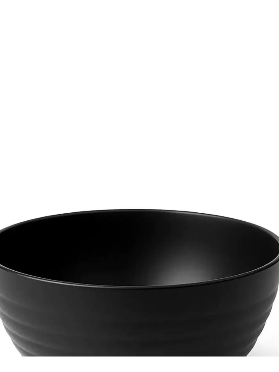 Набор из 8 мисок для хлопьев Ribbed Coupe из пшеничной соломы Abode Homewares — изображение 3 из 3, черный