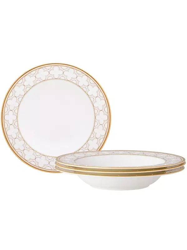 Набор из 4 суповых мисок Trefolio gold, сервиз на 4 персоны Noritake — изображение 1 из 4, белый