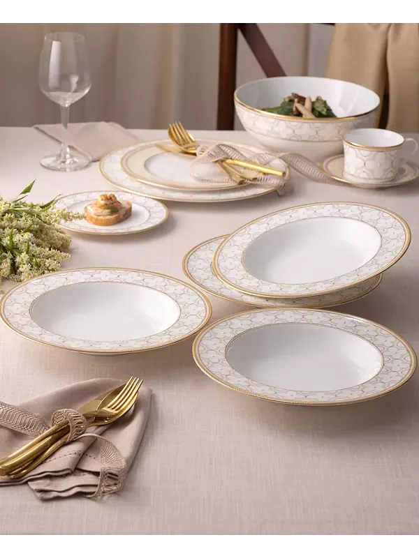 Набор из 4 суповых мисок Trefolio gold, сервиз на 4 персоны Noritake — изображение 4 из 4, белый