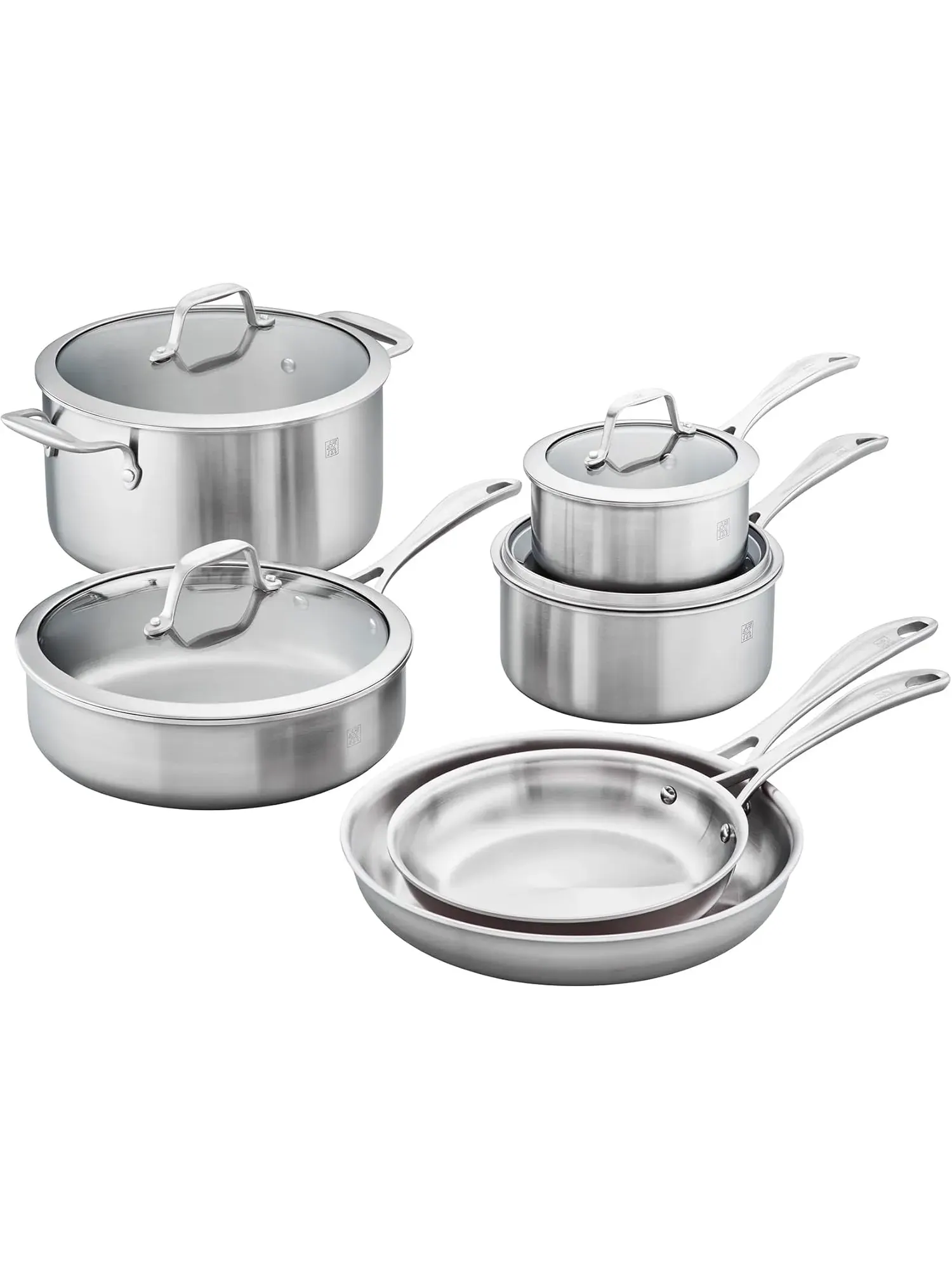 Набор посуды Zwilling Spirit 3-Ply, 10 предметов, нержавеющая сталь — изображение 1 из 7, серебряный