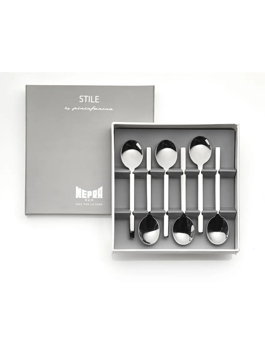 Подарочный набор столовых приборов Moka Spoons Stile, 6 штук Mepra — изображение 1 из 2, серебристый