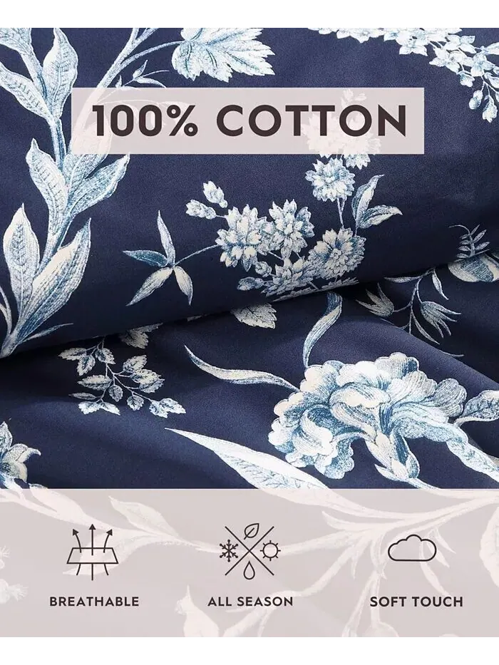 Двусторонний комплект хлопковых одеял Branch Toile из 7 предметов, полный/королевский размер Laura — изображение 11 из 15