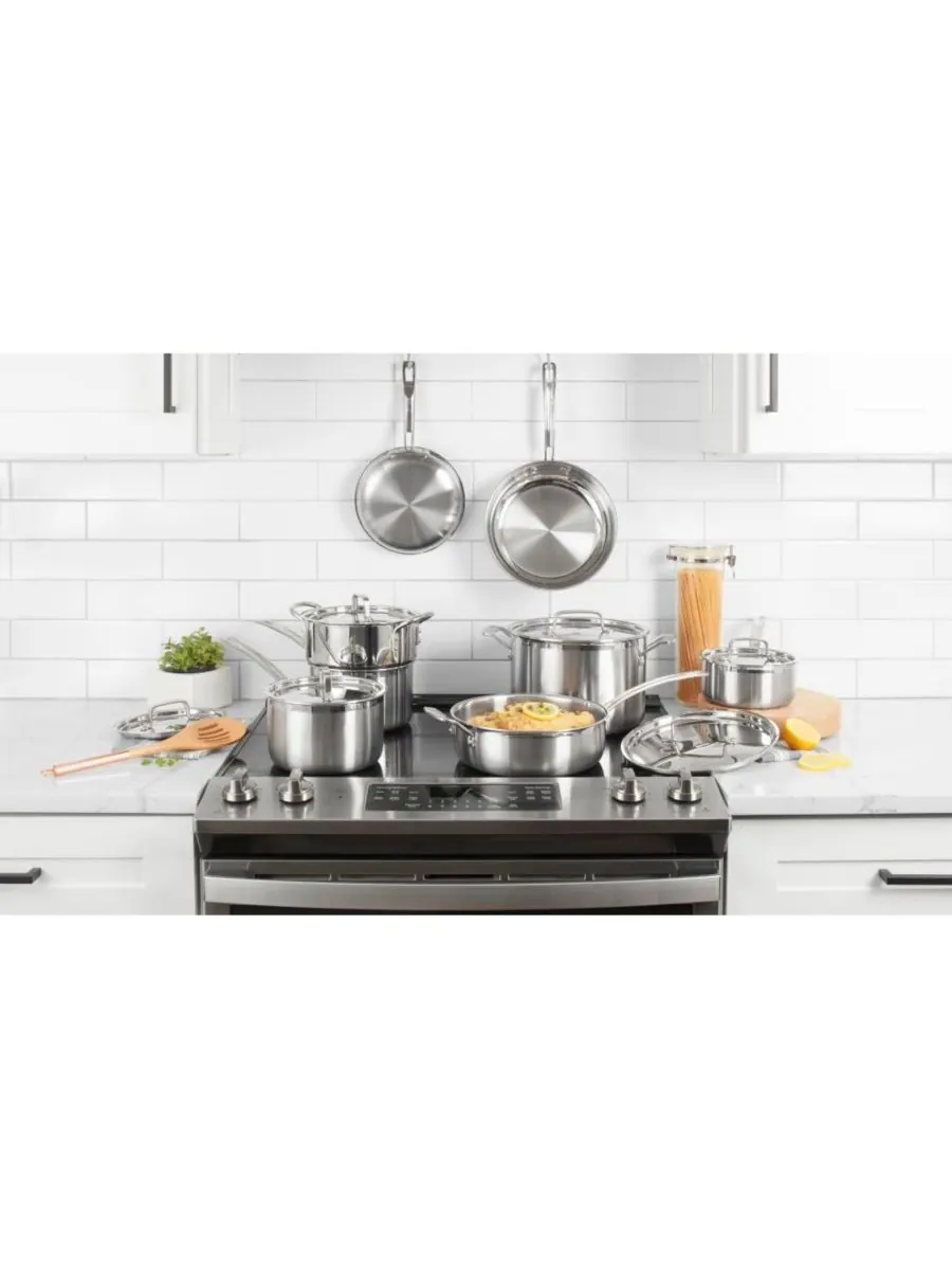 Набор посуды Multiclad Pro Tri-Ply из нержавеющей стали, 12 предметов Cuisinart — изображение 3 из 7, серебристый