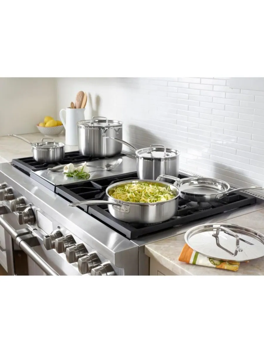 Набор посуды Multiclad Pro Tri-Ply из нержавеющей стали, 12 предметов Cuisinart — изображение 4 из 7, серебристый