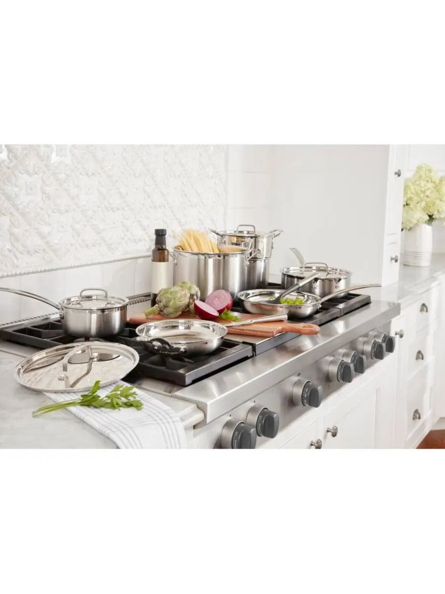 Набор посуды Multiclad Pro Tri-Ply из нержавеющей стали, 12 предметов Cuisinart — изображение 5 из 7, серебристый