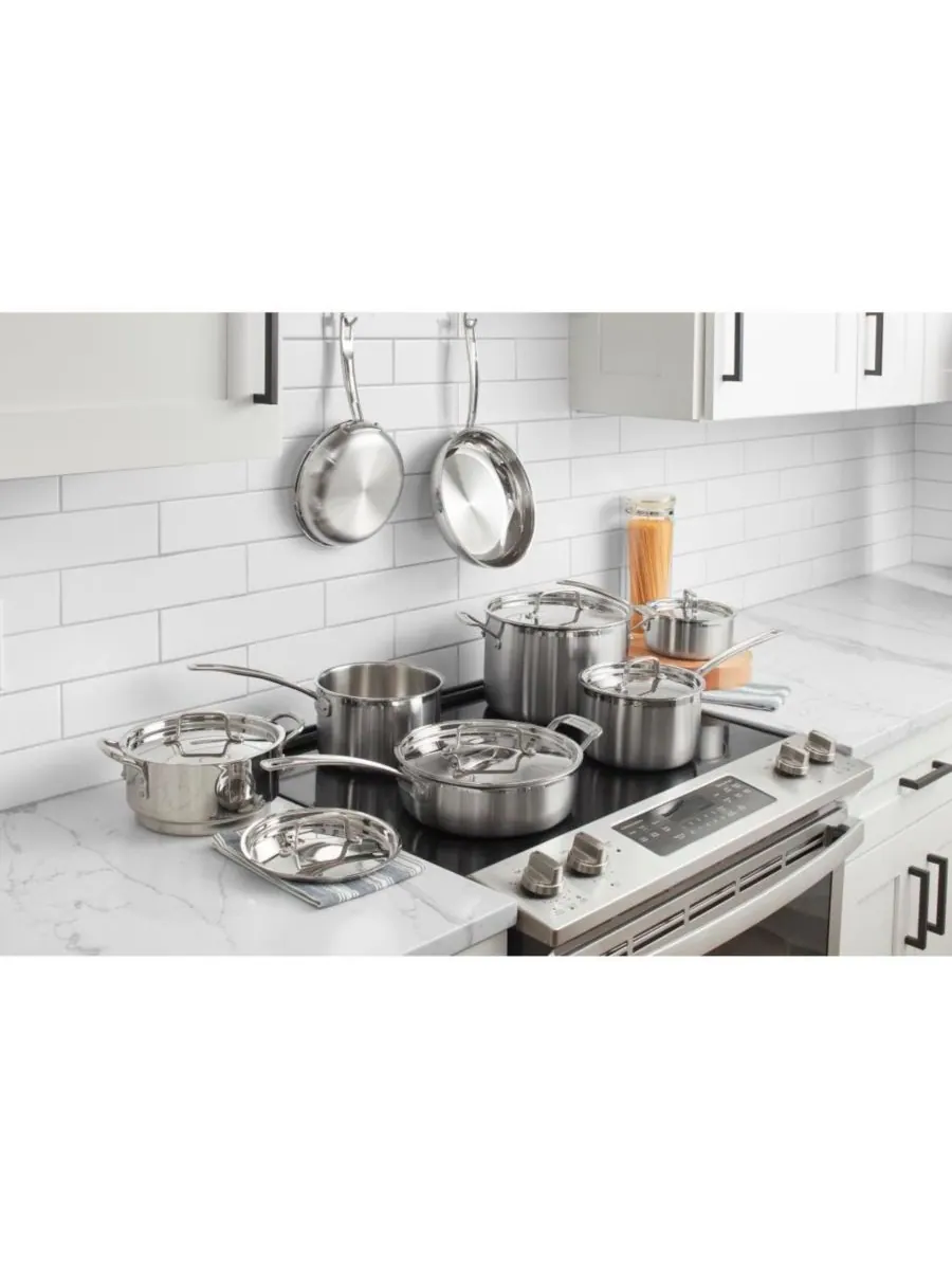 Набор посуды Multiclad Pro Tri-Ply из нержавеющей стали, 12 предметов Cuisinart — изображение 7 из 7, серебристый