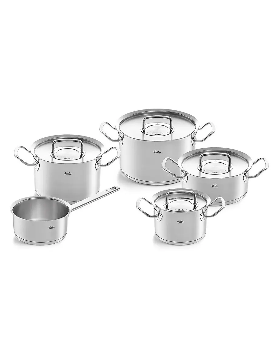 Набор посуды из нержавеющей стали Original-Profi Collection, 9 предметов, включая кастрюлю Fissler, — мульти