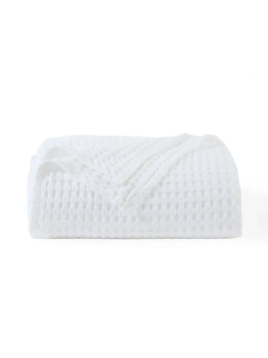 Уютное бамбуковое вафельное одеяло, размер King/California King Egyptian Linens — изображение 2 из 3, белый