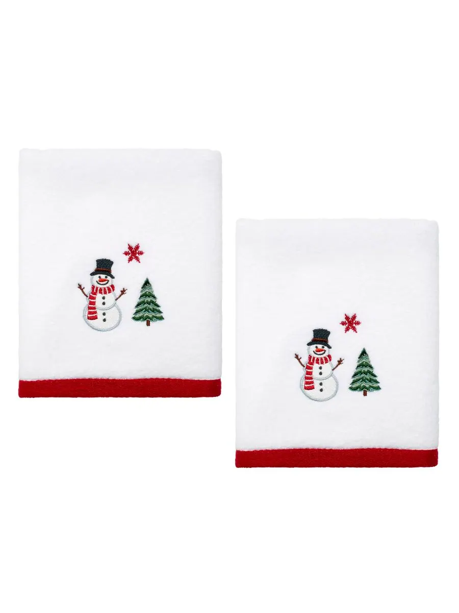 Хлопковое полотенце для рук Зимний снеговик, 28 x 16 дюймов Avanti, White, Towel Sets — изображение 1 из 5, белый
