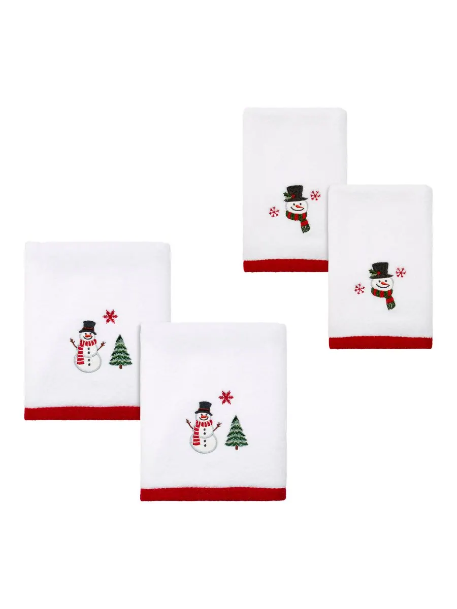 Хлопковое полотенце для рук Зимний снеговик, 28 x 16 дюймов Avanti, White, Towel Sets — изображение 5 из 5, белый