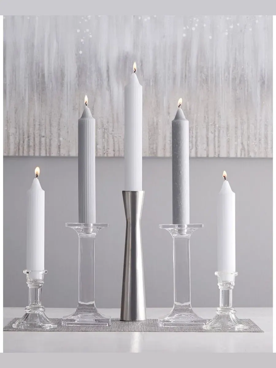 Набор из 4 конусных свечей Timberline Collenette 23 см Root Candles — изображение 4 из 6, белый