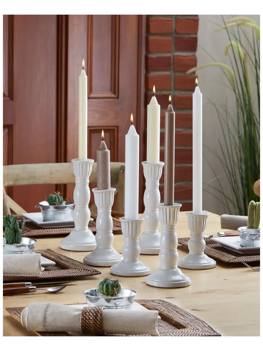 Набор из 4 конусных свечей Timberline Collenette 23 см Root Candles — изображение 6 из 6, белый