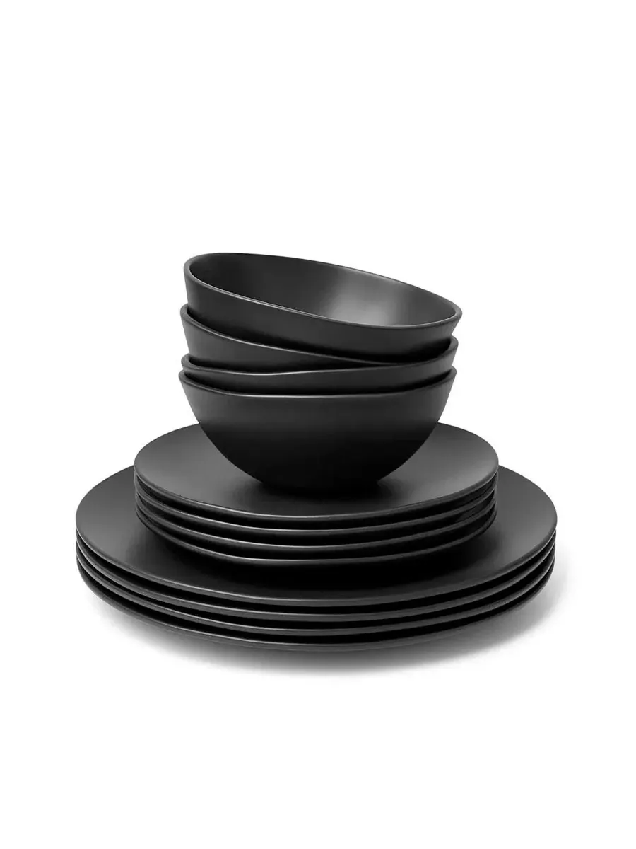 Набор посуды для сервировки, 12 предметов, Coupe Wheat Abode Homewares — изображение 1 из 5, черный