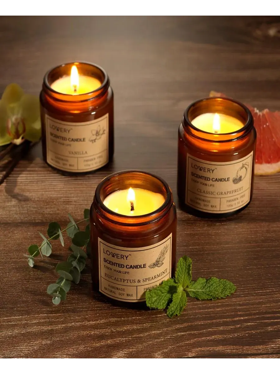 Набор из 6 ароматических свечей из соевого воска, Luxury Aromatherapy Home Soy Candles Lovery — изображение 2 из 4, мульти