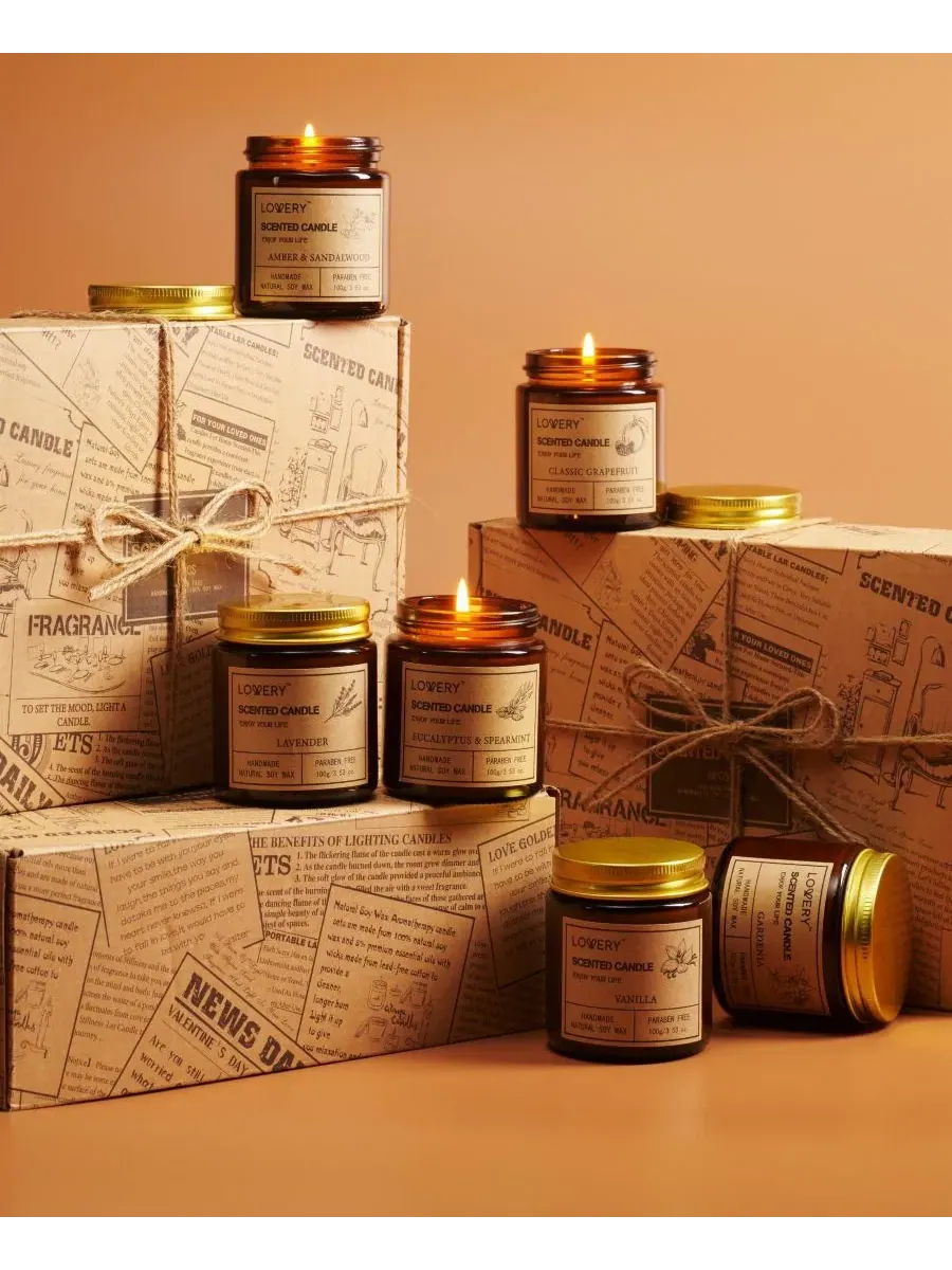 Набор из 6 ароматических свечей из соевого воска, Luxury Aromatherapy Home Soy Candles Lovery — изображение 3 из 4, мульти