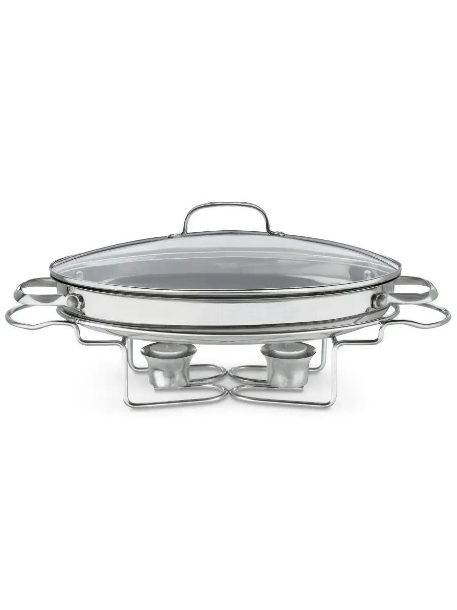 Овальный сервировочный подогреваемый поднос 2,5 л, нержавеющая сталь Cuisinart — изображение 1 из 2, серебристый
