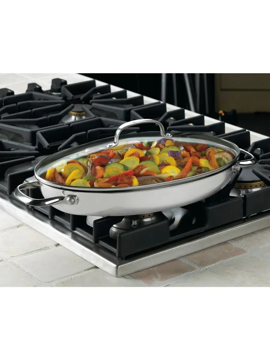 Овальный сервировочный подогреваемый поднос 2,5 л, нержавеющая сталь Cuisinart — изображение 2 из 2, серебристый
