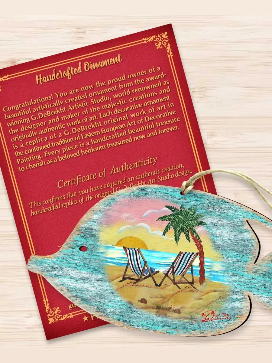 Елочная игрушка из дерева Rustic Tropical Fish Designocracy — изображение 2 из 4, мульти