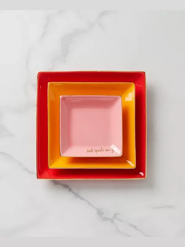 Набор из 3-х подносов Make it pop Kate Spade — изображение 4 из 4, красный