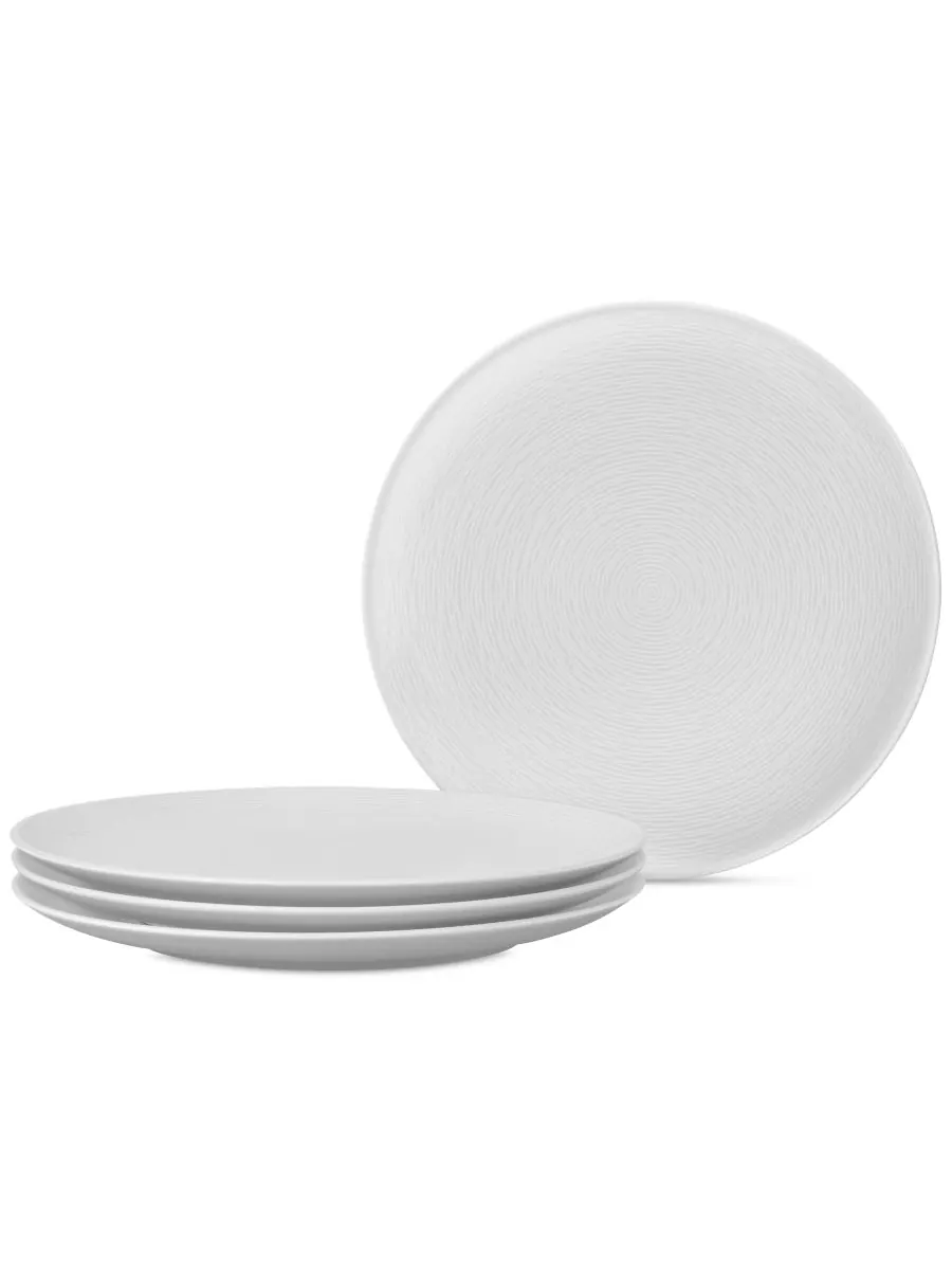 Набор из 4 обеденных тарелок Swirl Coupe Noritake — изображение 1 из 9, белый