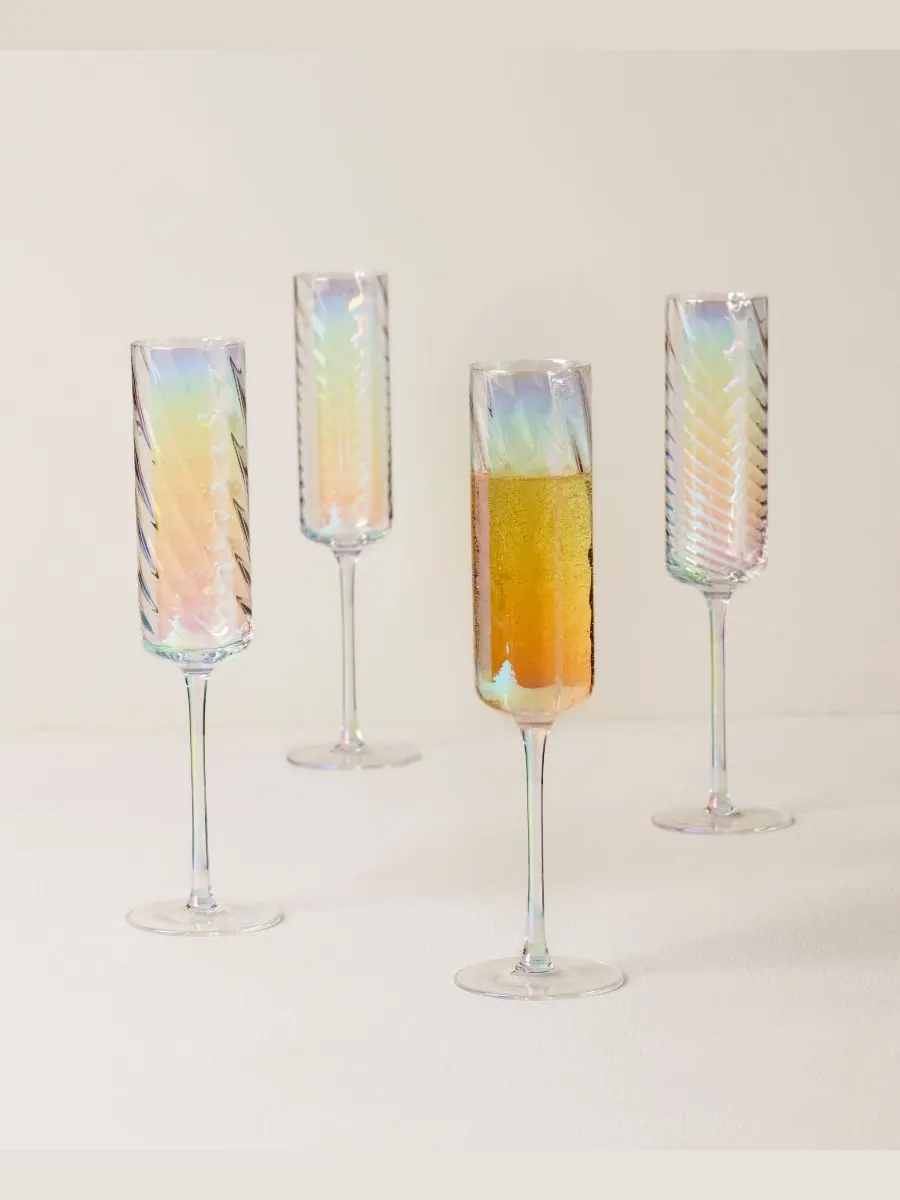 Набор из 4 флейт Tuscany Classics Iridescent Lenox — изображение 3 из 6, прозрачный