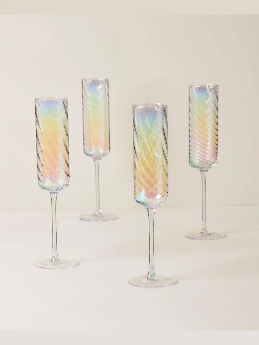 Набор из 4 флейт Tuscany Classics Iridescent Lenox — изображение 4 из 6, прозрачный