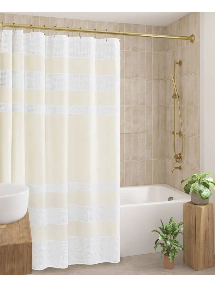 Шторка для душа spa waffle 3m-scotchgard, 72" x 72" Madison Park — изображение 3 из 9, бежевый